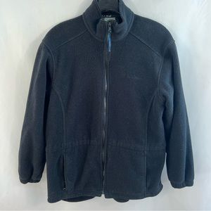VINTAGE LL Bean Fleece Jacket Womens S Small Full Zip Coat Outdoor USA Black
